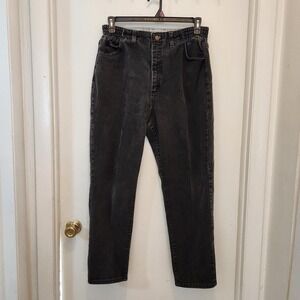 Lee Original Jeans Black High Rise Tapered Mom Jeans Size 14P Petite
